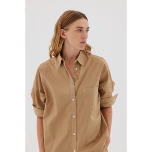 LMND Chiara Relaxed-Fit Cotton Button-Front Shirt
In Toffee Camel tan